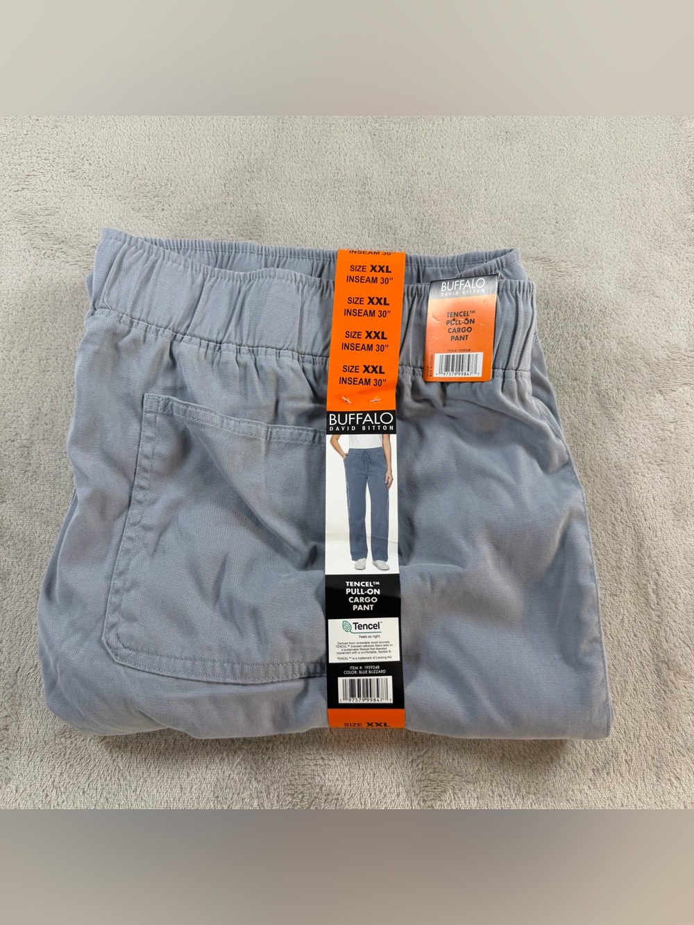 Buffalo David Bitton Light Gray Pull-On Cargo Pants
